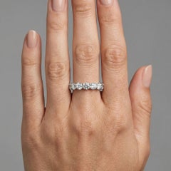 Round Diamond Eternity Shared 18K Gold Prong Ring