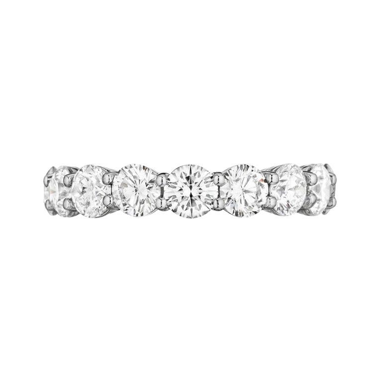 4.69 Carat Conflict Free Diamond Round Eternity Wedding Band in Platinum For Sale