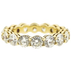 Round Diamond Eternity Wedding Band in Yellow Gold