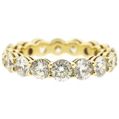 Round Diamond Eternity Wedding Band in Yellow Gold