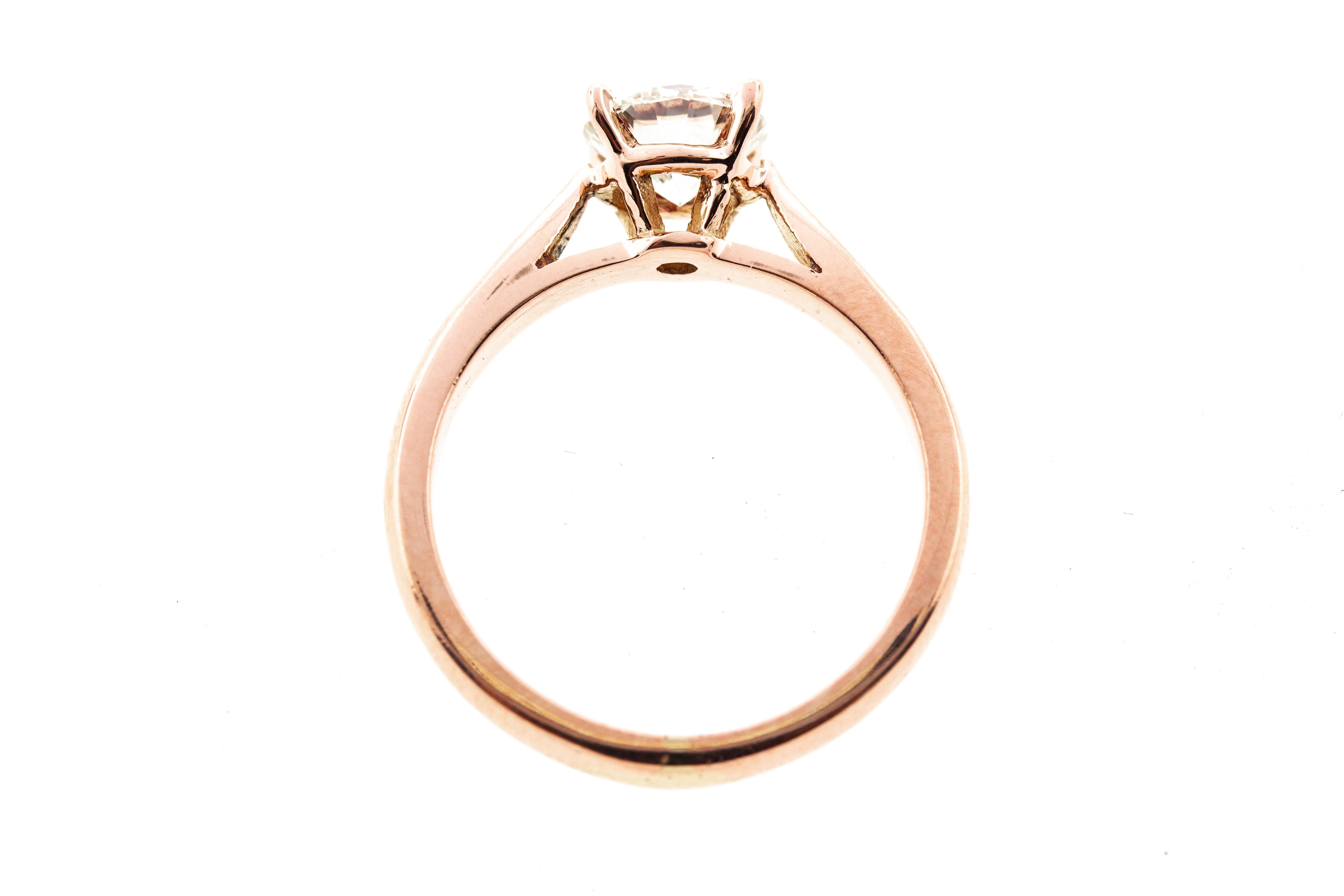 rose gold round solitaire engagement rings