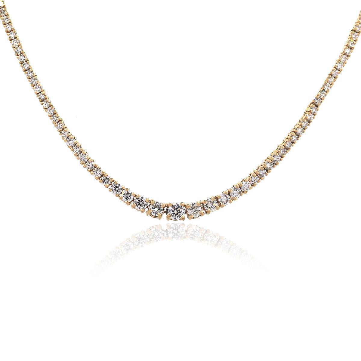 Material: 14k Rose Gold
Diamond Details: Approx. 3.30ctw of round cut Diamonds. Diamonds are G/H in color and SI in clarity.
Measurements: Necklace measures 34″
Fastening: Lariat Style Closure
Item Weight: 15.2g (9.8dwt)
SKU: A30312421