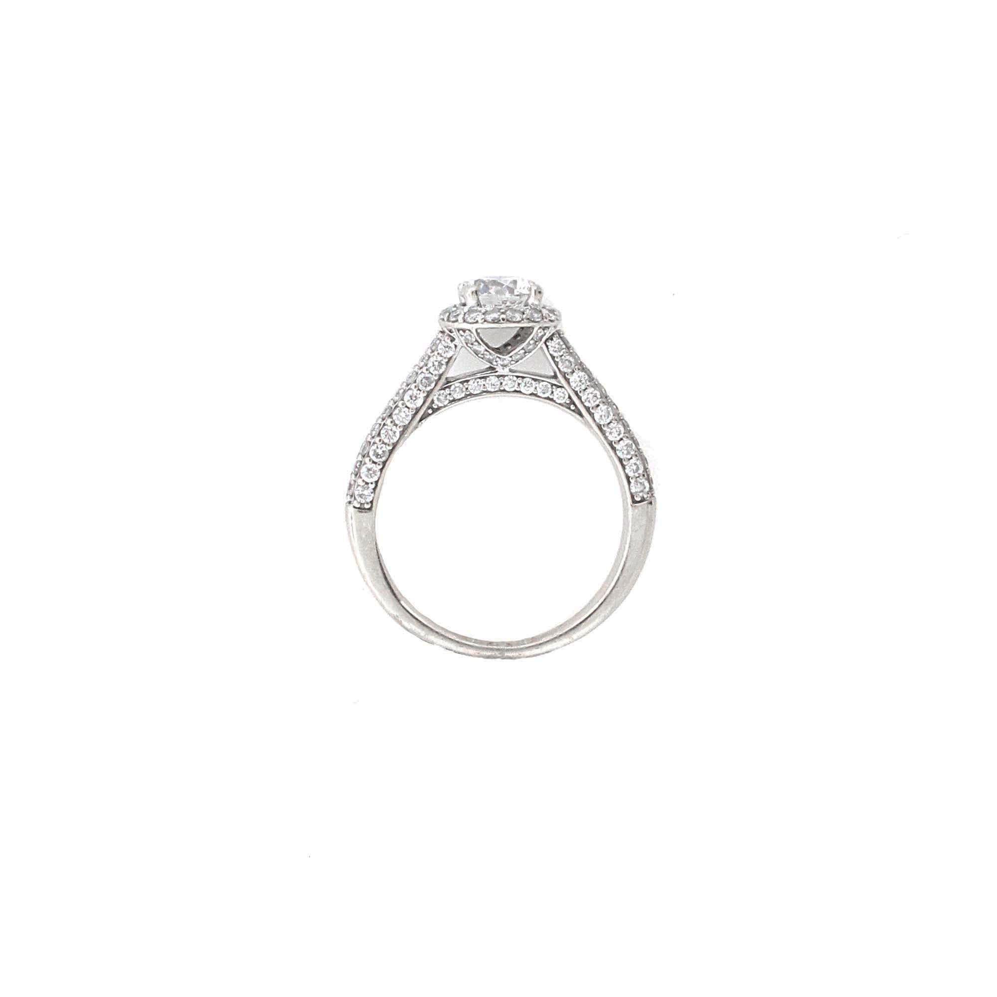 Round Cut Round Diamond Halo Engagement Ring