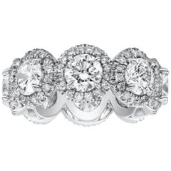 Roman Malakov Eternity-Ehering mit 4,62 Karat Diamant-Halo im Rundschliff