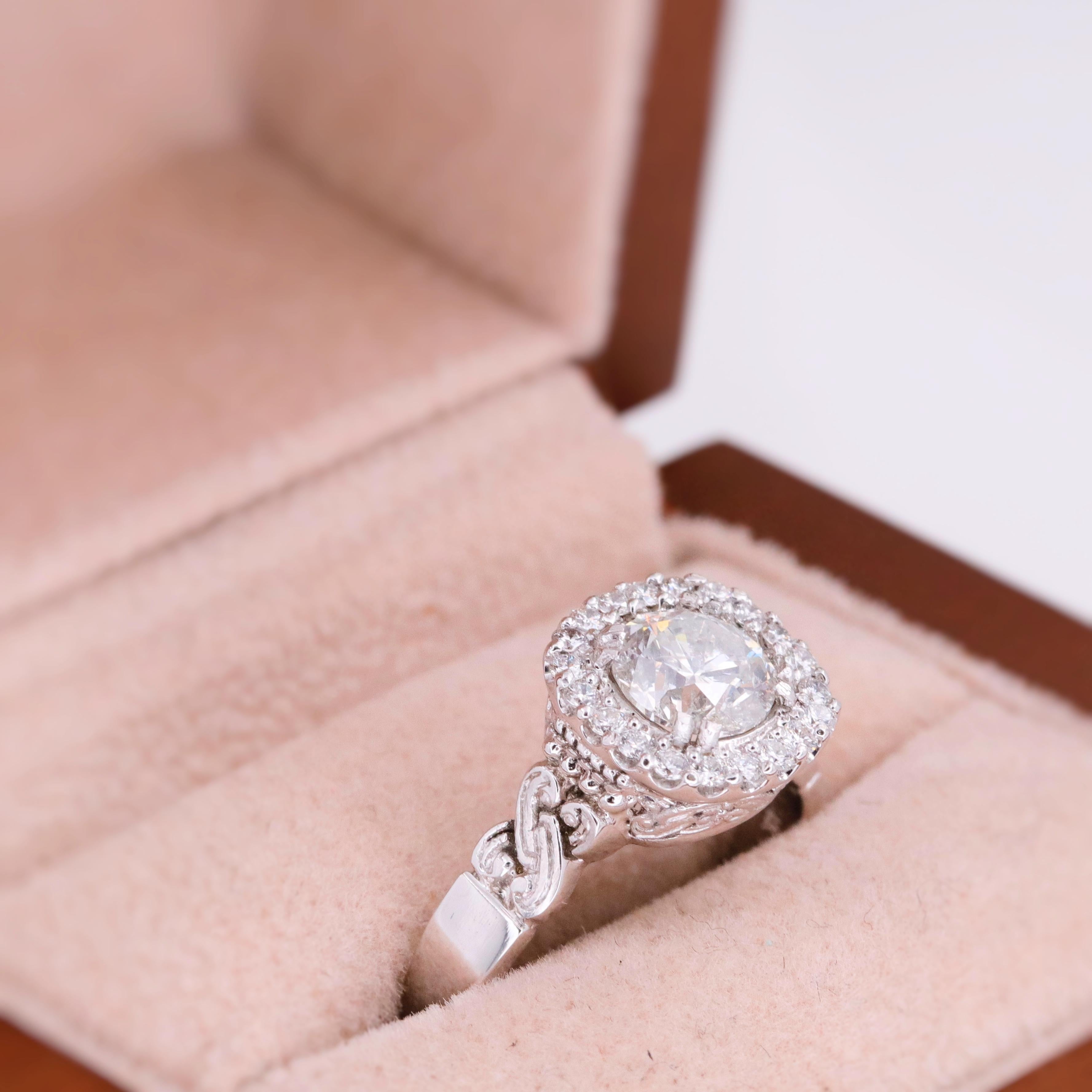 da uomo o donna Anello di fidanzamento a fascia con diamante rotondo a raggiera 1,50 carati in vendita