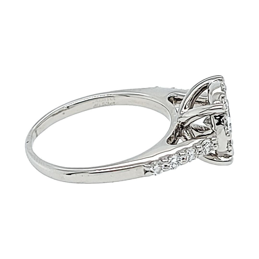 Round Cut Round Diamond Illusion Engagement Ring in White Gold For Sale