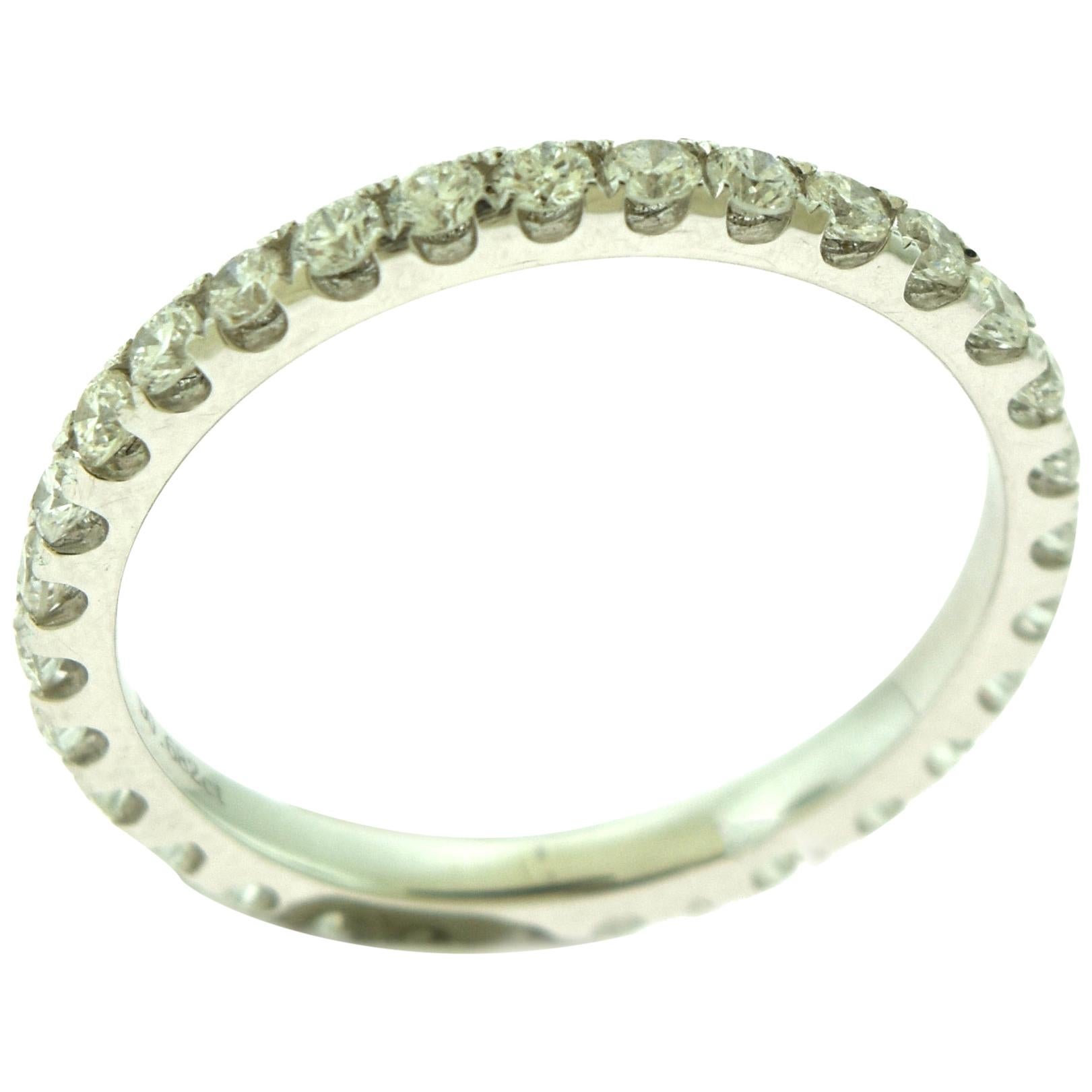 Round Diamond in 18 Karat White Gold Full Eternity Band Ring