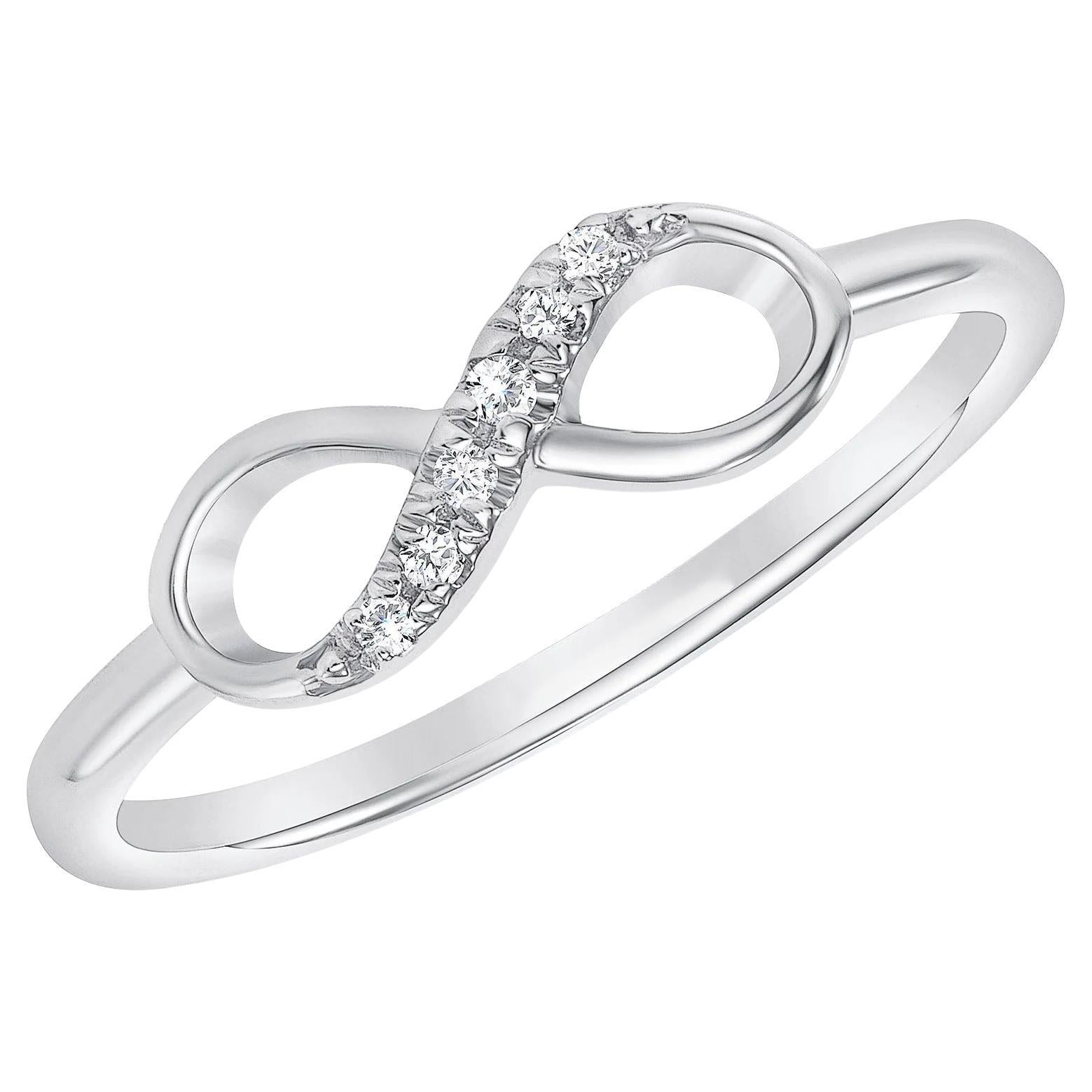 For Sale:  Round Diamond Infinity Pave Set Fashion Ring 2