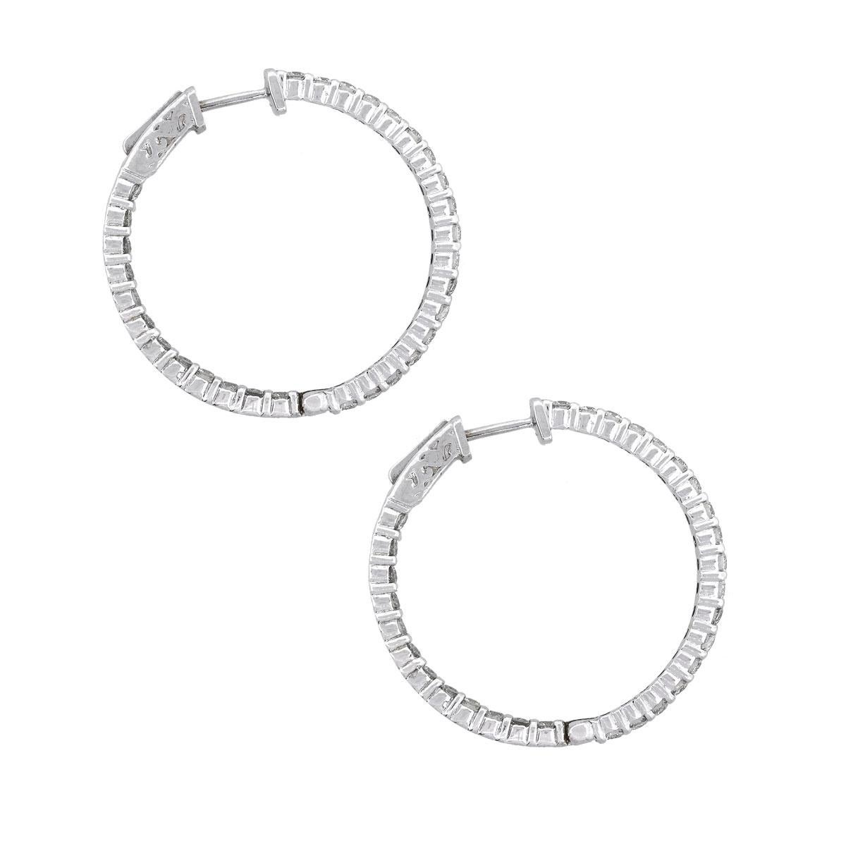 Round Cut Round Diamond Inside Out Hoop Earrings