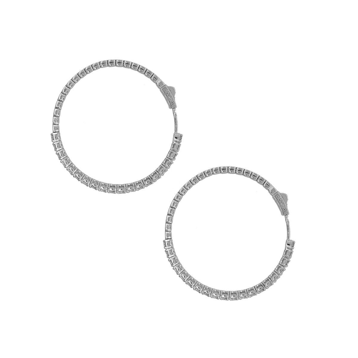 Round Cut Round Diamond Inside Out Hoops