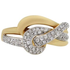 Round Diamond Knot Ring