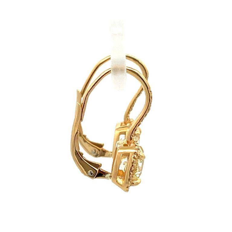 Runde Diamant-Ohrringe mit Klappbrisur 2.42CT D.50CT 14K Gelbgold im Zustand „Neu“ im Angebot in New York, NY
