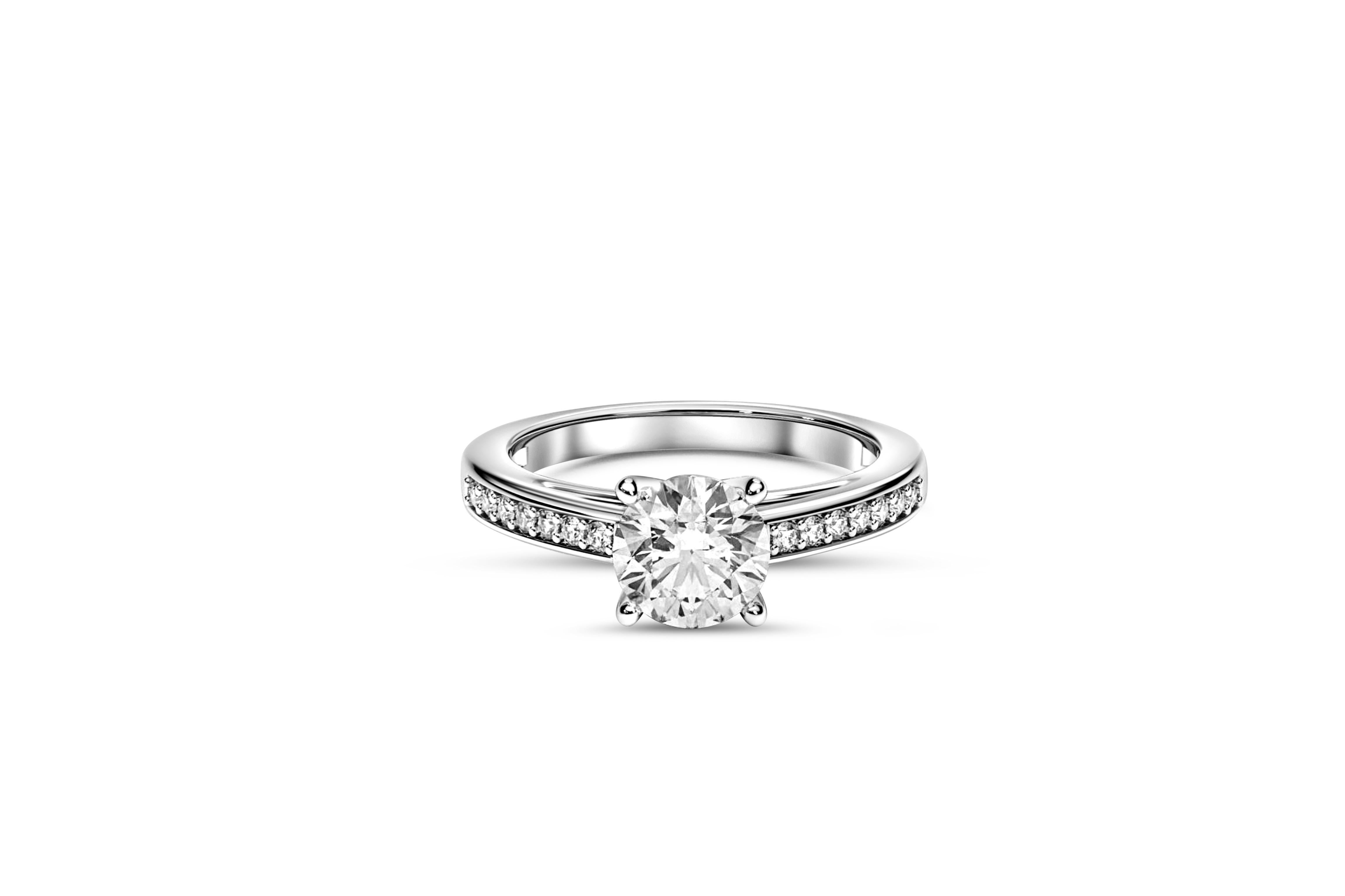 in vendita:  Anello con diamante rotondo e moissanite in oro 14k 2