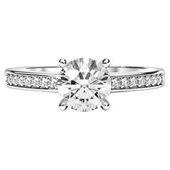 Runder Diamant Moisanit 14k Gold Ring mit Diamanten