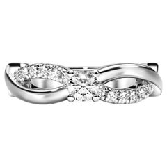 Round diamond moissanite spiral 14k gold ring