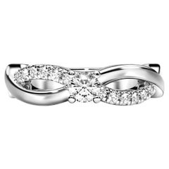 Runder Diamant Moisanit spiralförmiger 14k Goldring mit Diamant