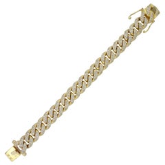 Round Diamond Pave Cuban Link Bracelet