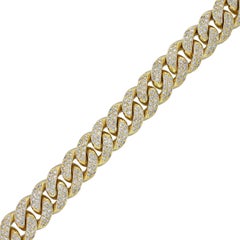 Round Diamond Pave Cuban Link Bracelet