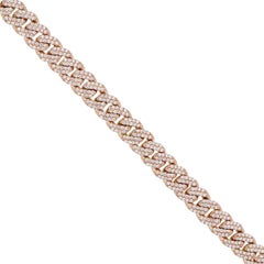 Round Diamond Pave Cuban Link Bracelet
