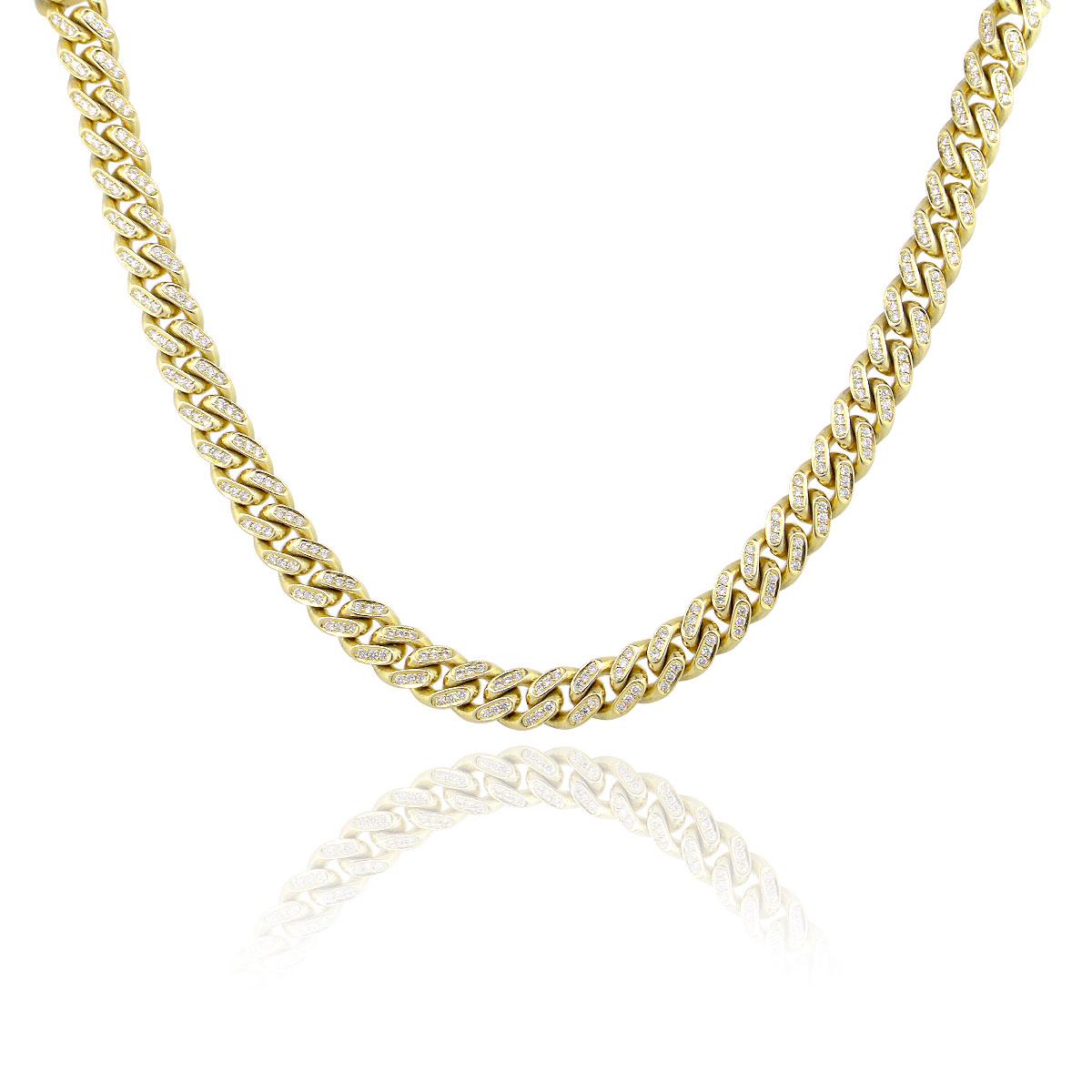 Material: 14k Yellow Gold
Diamond Details: Approx. 10ctw of round cut diamonds. Diamonds are G/H in color and VS in clarity
Measurements: Necklace measures 26