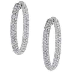 Round Diamond Pave Inside Out Hoop Earrings Round Diamond Pave Inside Out Hoop Earrings