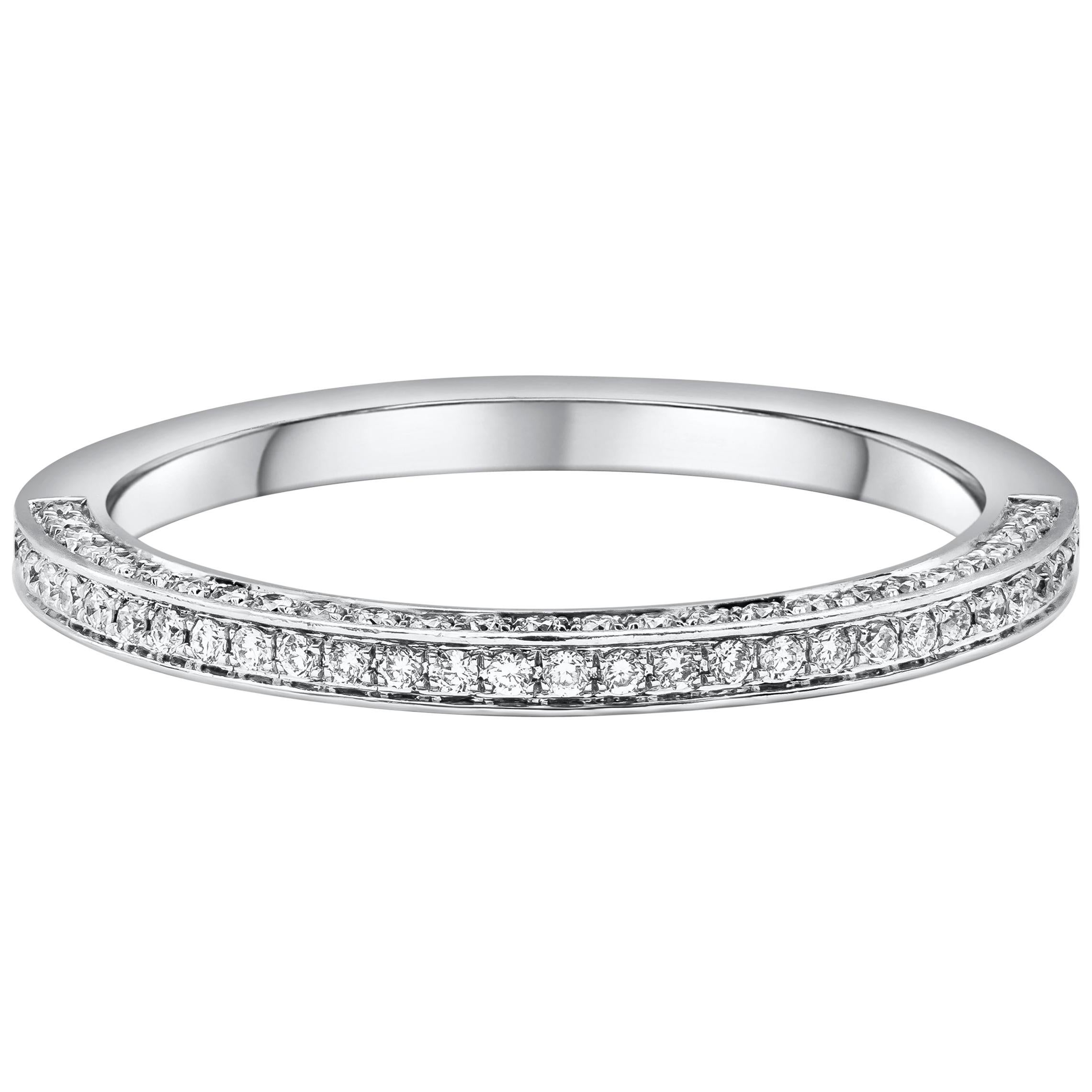 Roman Malakov 0.24 Carats Round Cut Diamond Hal-Eternity Wedding Band Ring