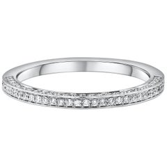 Roman Malakov 0.24 Carats Round Cut Diamond Hal-Eternity Wedding Band Ring