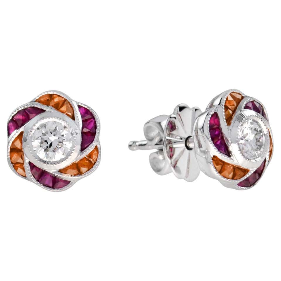 1.76Ct Oval Natural Pink Sapphire & Diamond Lovely Earring 1.76Ct Oval Natural Pink Sapphire & Diamond Lovely Earring