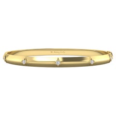 Bracelet de règne en or jaune 18 carats avec diamants ronds