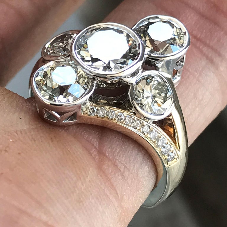 Modern Round Diamond Ring 14 Karat, Ben Dannie For Sale