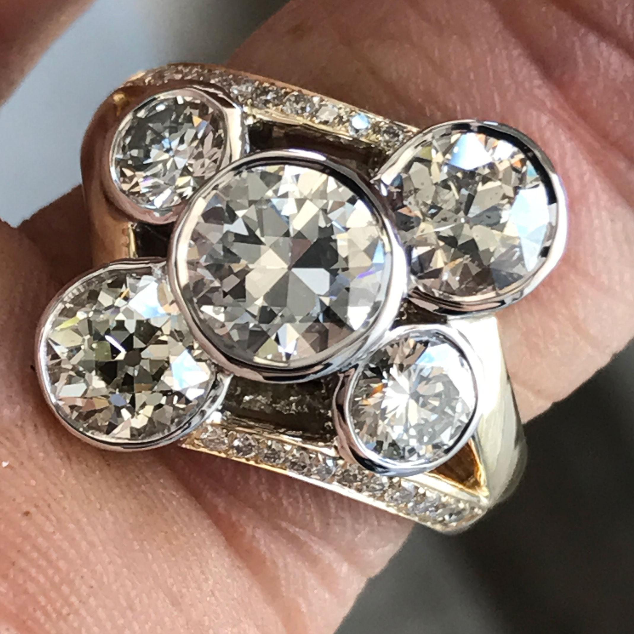 Round Diamond Ring 14 Karat, Ben Dannie In New Condition For Sale In West Hollywood, CA