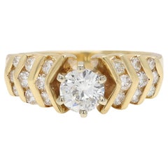 Round Diamond Ring 14k Yellow Gold Vintage