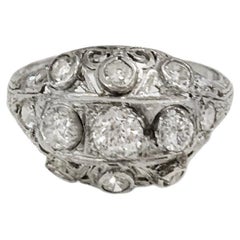 Round Diamond Ring In Platinum, VS/G