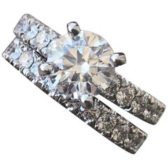 Runder Diamantring mit passendem halben Ewigkeitsring
