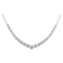 cluster riviera Round Diamond Riviera Cluster Necklace