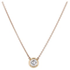 Round Diamond Rose Gold Pendant Necklace