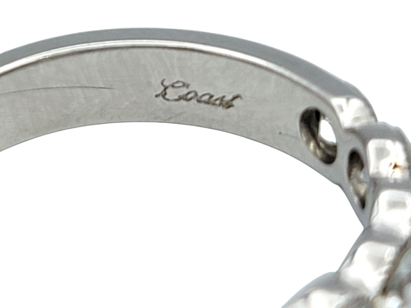 Fascia semi-eterna con diamante rotondo e dettagli in oro bianco 14 kt. in vendita 1