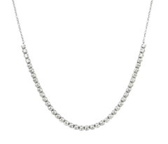 Round Diamond Single Strand Chain Necklace in 14 Karat White Gold