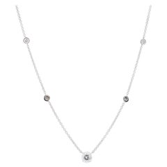 Salt and Pepper Round Diamond Solitaire Pendant Necklace 1.31 Carat at ...