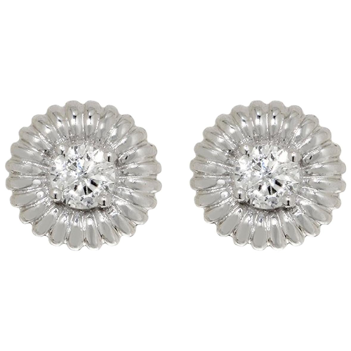 Round Diamond Solitaire Earrings For Sale