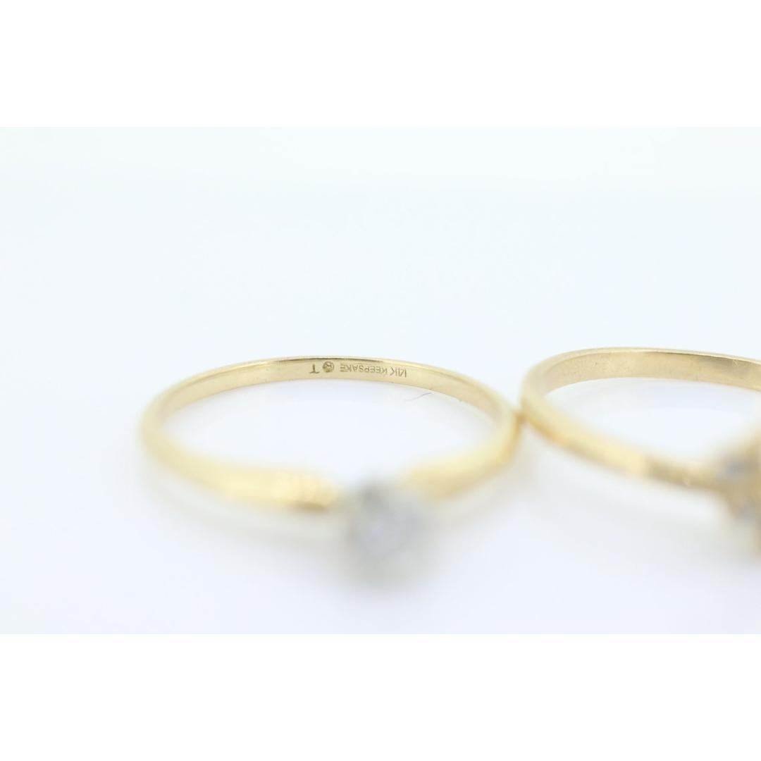 Women's Round Diamond Solitaire Ring with Jacket. 14k Engagement Ring Set Wedding For Sale