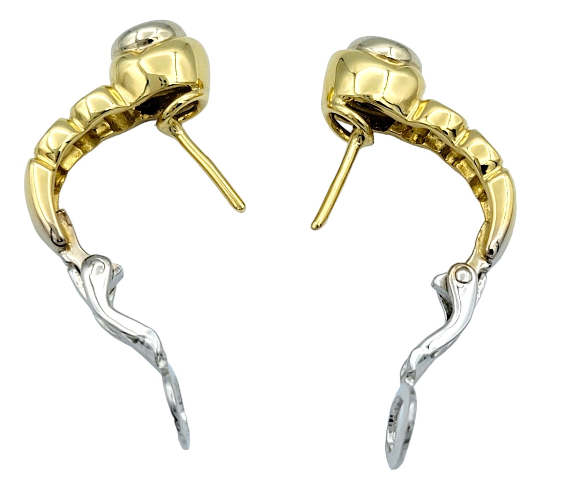 De las mujeres Pendientes de diamantes redondos en oro de 18 quilates bicolor, F-G / VS en venta
