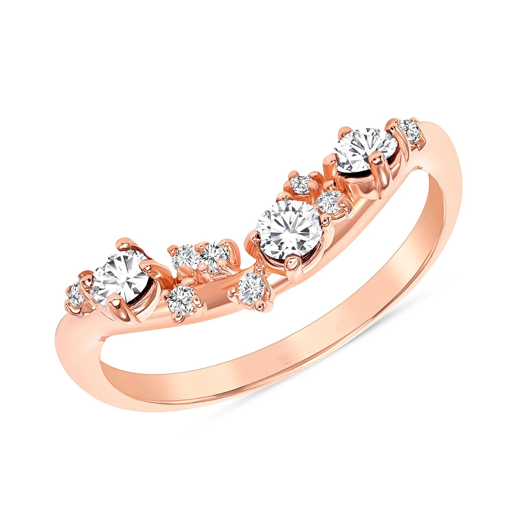 For Sale:  Round Diamond Stackable Constellation Ring 3