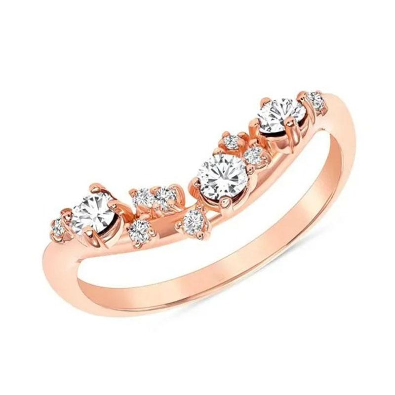 in vendita:  Anello a grappolo con diamanti sparsi in oro giallo 14K 3