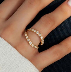 Runder Diamant-Stapelring 14K Massivgold Ehering für Damen.