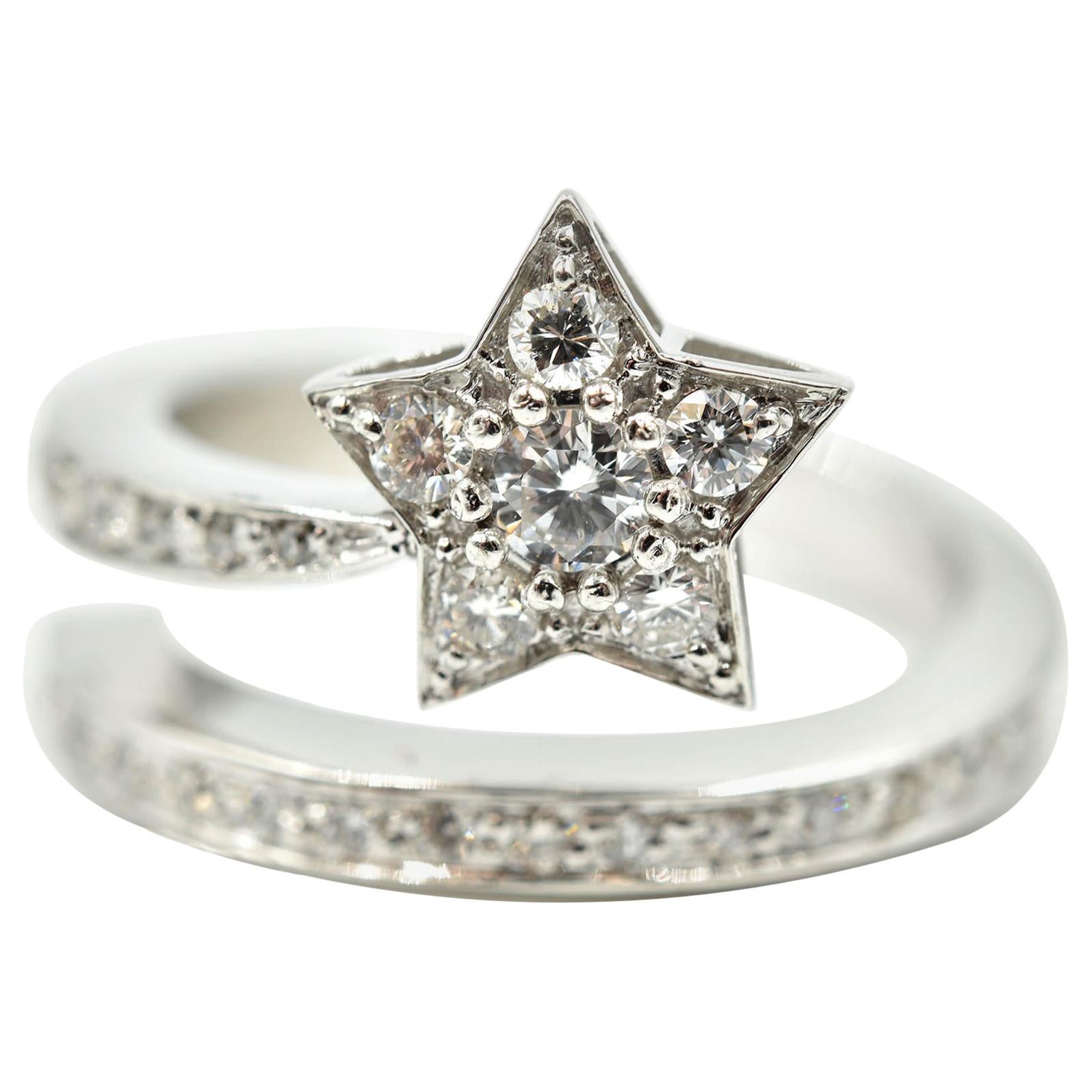 Round Diamond Star Double Band Ring