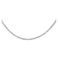 Round Diamond Straight Line Necklace