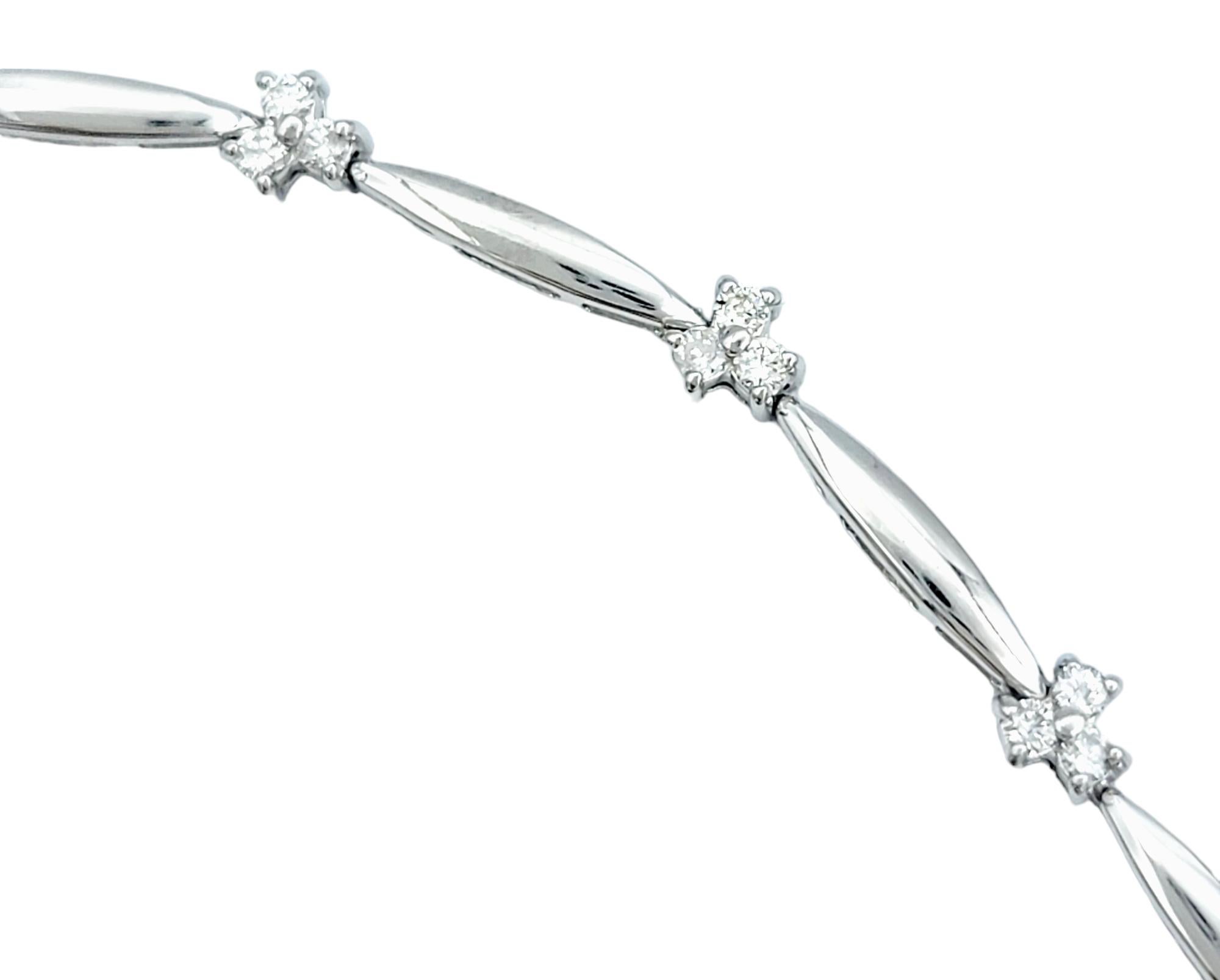 The inner circumference of this bracelet measures 6.88 inches and will comfortably fit a 6.5 inch wrist. 

This stunning narrow link bracelet exudes timeless elegance and versatility. Its design is a masterful blend of sophistication and simplicity,