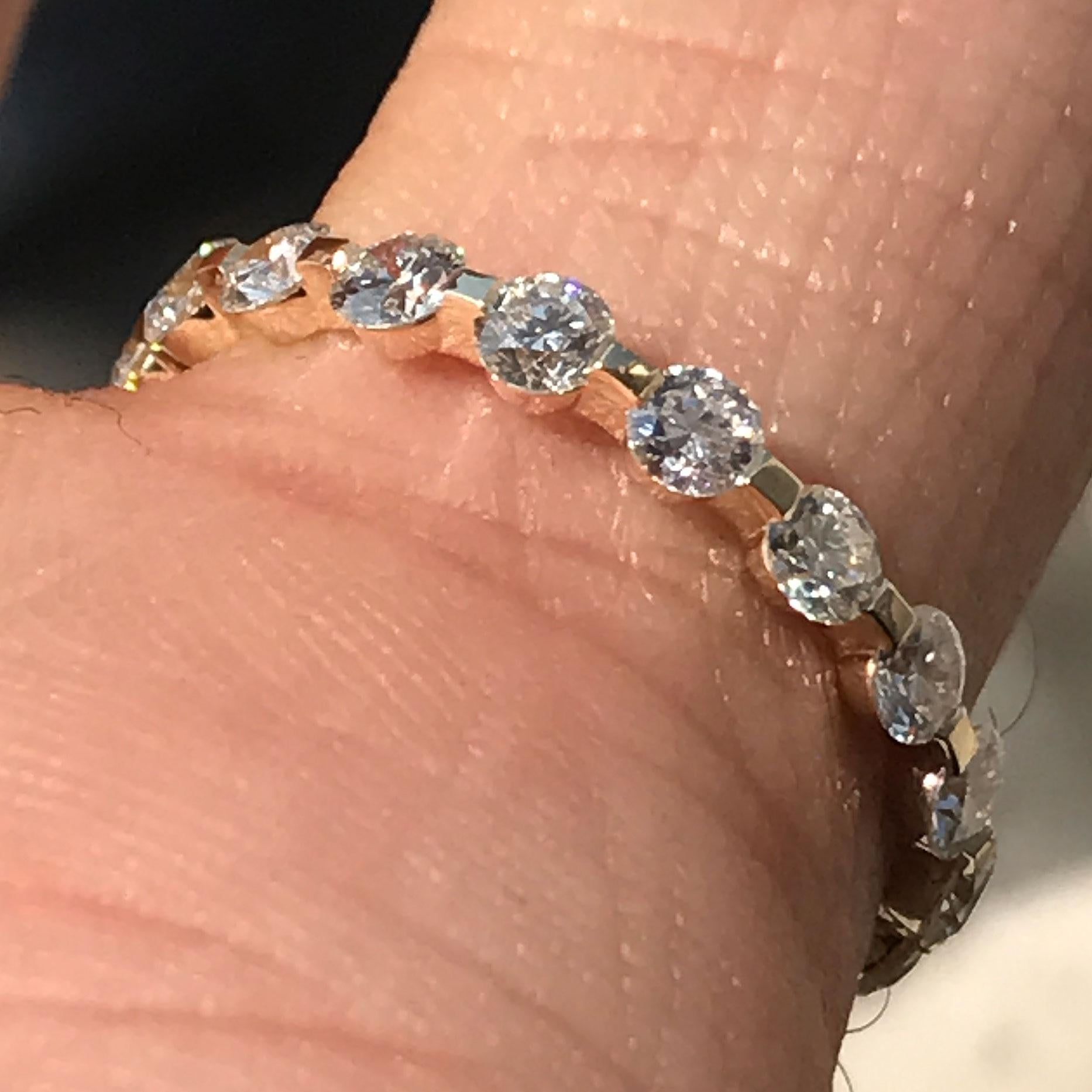 Runder Diamant Ewigkeitsring 1,26 Karat TW, 14 Karat Gold, Ben-Dannie (Moderne) im Angebot