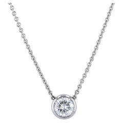 Round Diamond White Gold Pendant Necklace